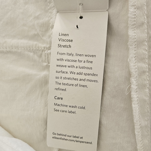 Eileen Fisher Shorts Size 16 White Walking NWT Linen Viscose Stretch Pockets - Picture 12 of 16